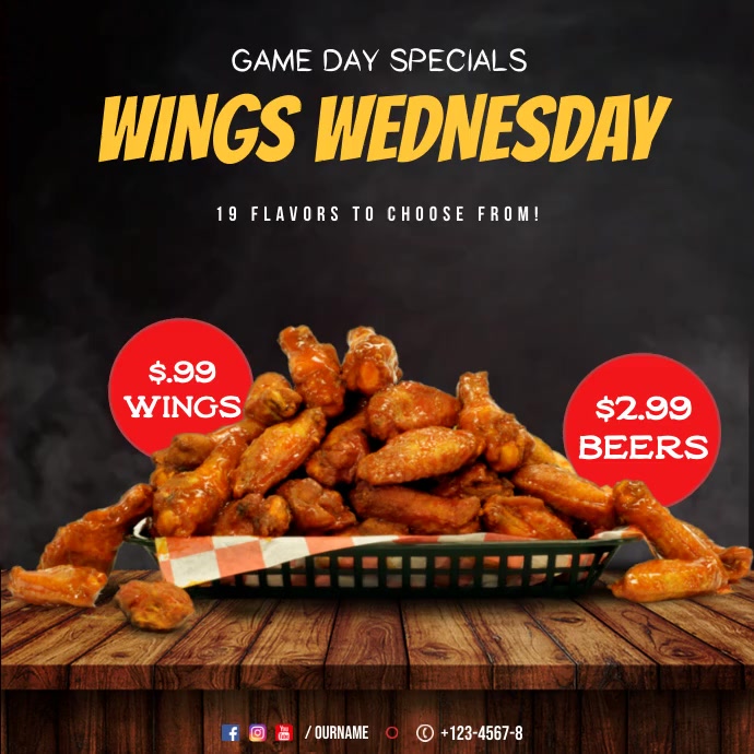 Copy of Game Day Special Chicken Wings Promotion | PosterMyWall