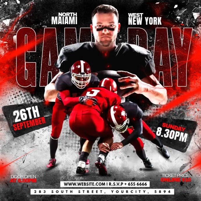 Game day football match ad Template | PosterMyWall