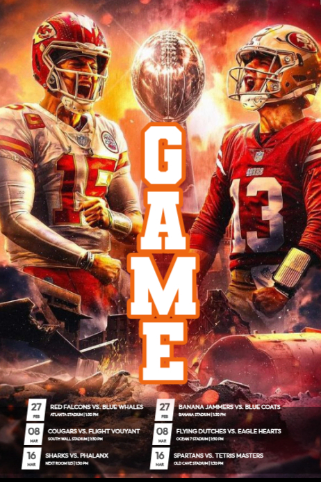 Modèle Game Day Rivalry Ignites | PosterMyWall