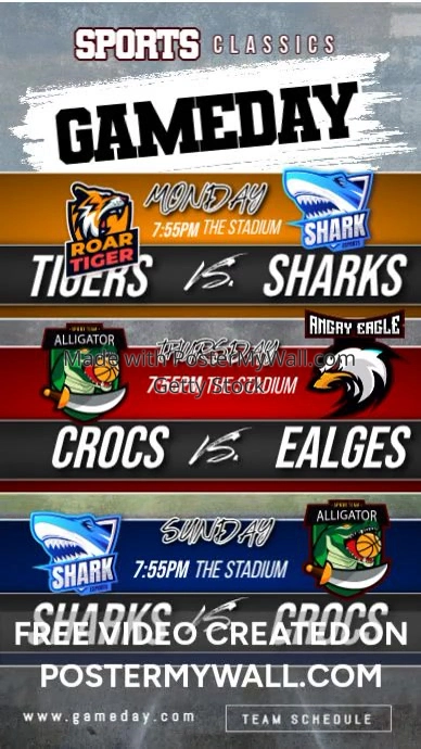 Plantilla de Game Day Schedule | PosterMyWall