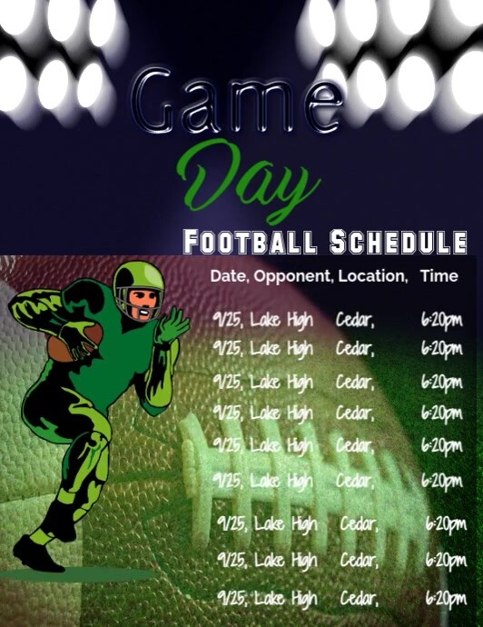 Game Day Schedule Templat | PosterMyWall