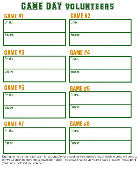 Copy of Game day sign up | PosterMyWall