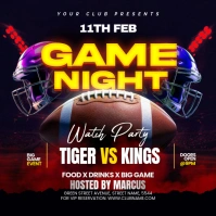 Game Day Super bowl Flyer Square (1:1) template