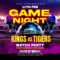 Game Day Super bowl Flyer Square (1:1) template