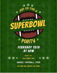 Game Day Super Bowl Invitation: Dynamic Football Field Party Flyer template