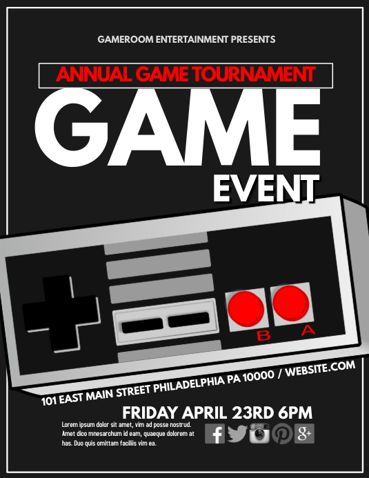 Game event Template | PosterMyWall