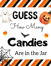 Game Guess How Many Candies Are in the Jar Halloween Flyer (US Letter) template