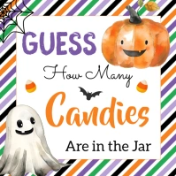 Game Guess How Many Candies Are in the Jar Halloween Message Instagram template