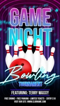 Game Night Bowling Instagram-verhaal template