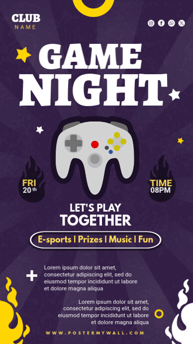 Game Night Instagram-verhaal template