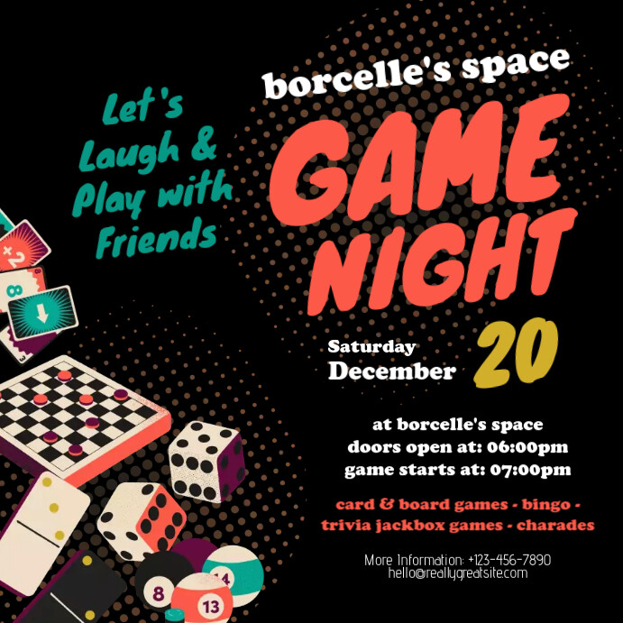Game Post Examples Game Night Facebook Post Template | PosterMyWall
