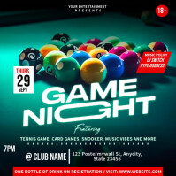 Game Night Flyer – Pool, Card & Board Games Party Invitation Template Сообщение Instagram