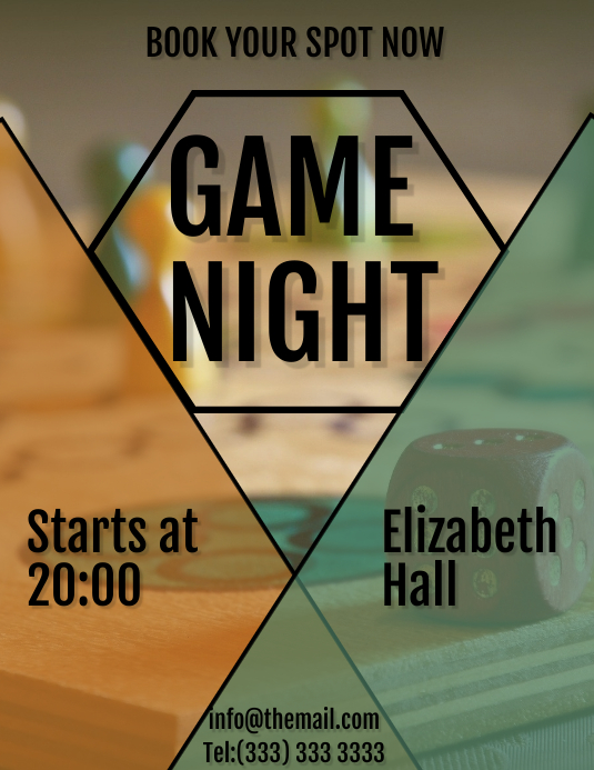 Game night flyer 2 Pamflet (VSA Brief) template