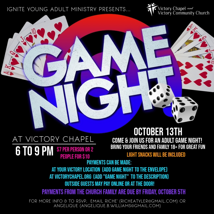 Game Night Flyer Message Instagram template