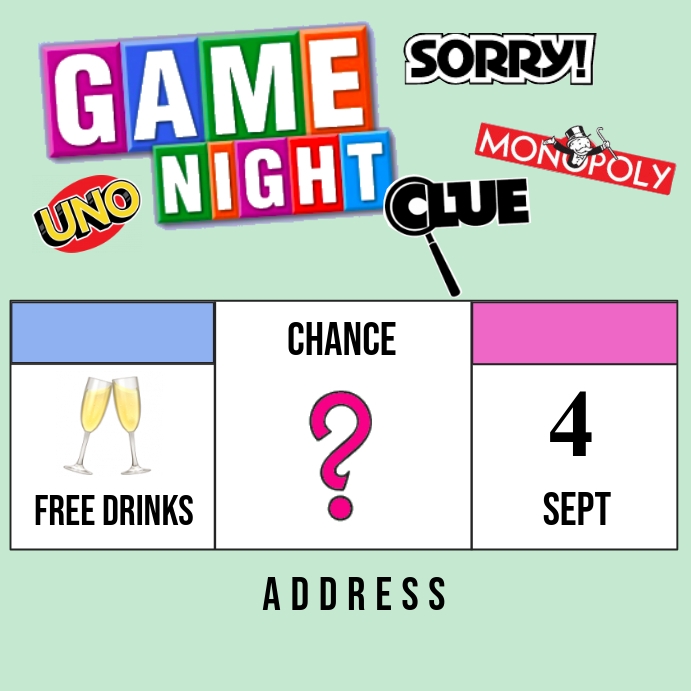 Game Night Flyer โพสต์บน Instagram template