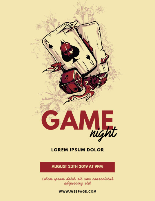 Game night Flyer Template Løbeseddel (US Letter)