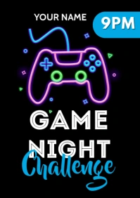 Game night flyers A3 template