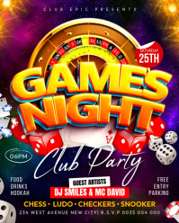 Lilla Games Night Club Party Instagram Portrait Template