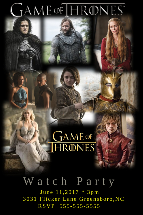 Game Of Thrones Template Postermywall