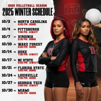 Game On: 2025 Winter Volleyball Schedule Instagram-Beitrag template