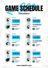 Game Schedule A4 template