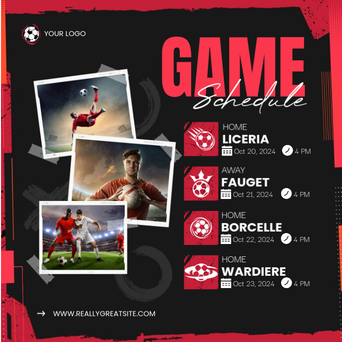 Game Schedule Template | PosterMyWall