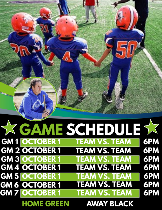 Game Schedule Template | PosterMyWall