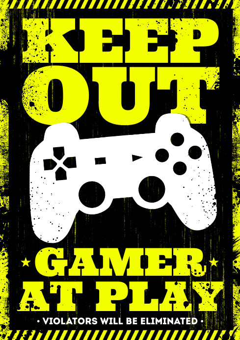 GAMER AT PLAY POSTER Templat | PosterMyWall