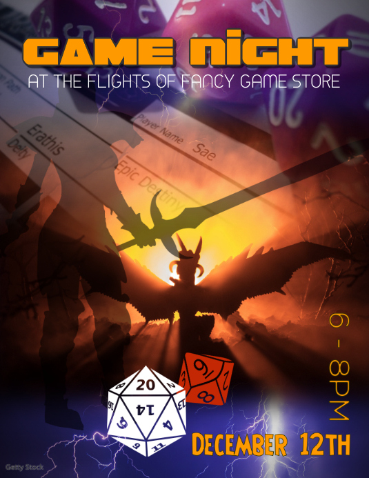 Flyer Game Examples Tabletop Dice Games Role Playing flyer Template | PosterMyWall