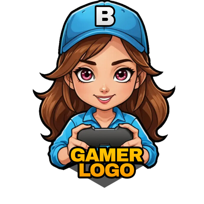 gamer logo, girl gamer, twitch stream cute Logótipo template