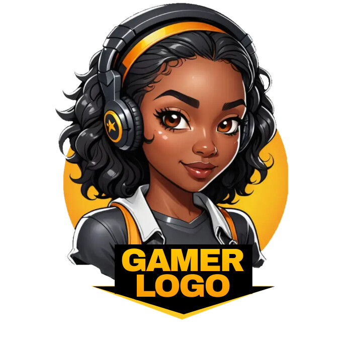 gamer logo, girl gamer, twitch stream template