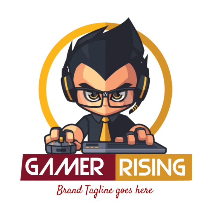 Gamer logo, game gaming logo icon free design Logotyp template