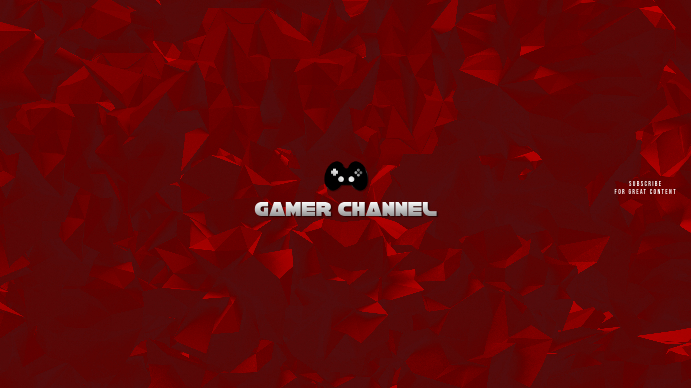 Gamer Red Youtube Channel Art Banner Omslagfoto YouTube-kanaal template