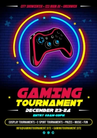 GAMING TOURNAMENT POSTER A4 template