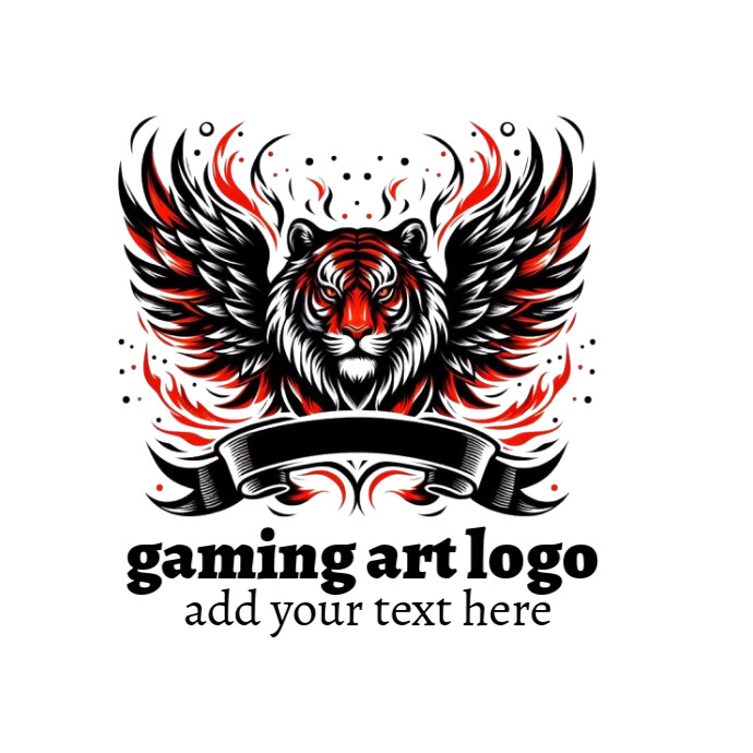 gaming art logo Logótipo template
