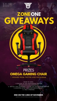 Gaming Chair Online Giveaway Template История на Instagram
