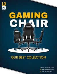 Gaming Chair Poster Design . Ergonomic Office & Gaming Furniture Flyer Template Design Volante (Carta US)