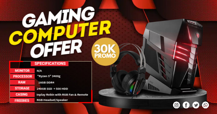 Gaming Computer Ads Templat | PosterMyWall