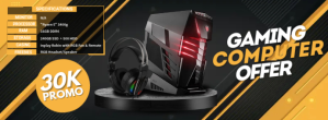 Gaming Computer Banner Sale Facebook Cover Photo template
