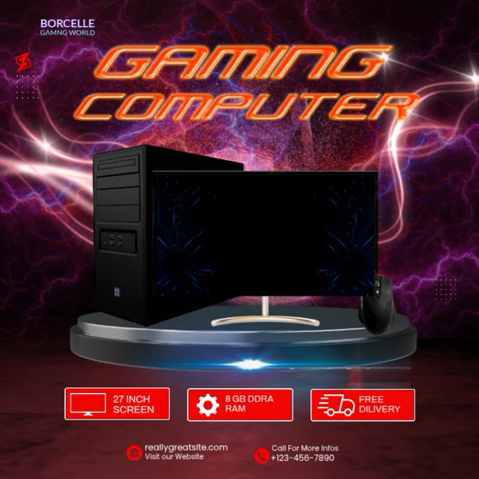 Plantilla de Gaming Computer | PosterMyWall