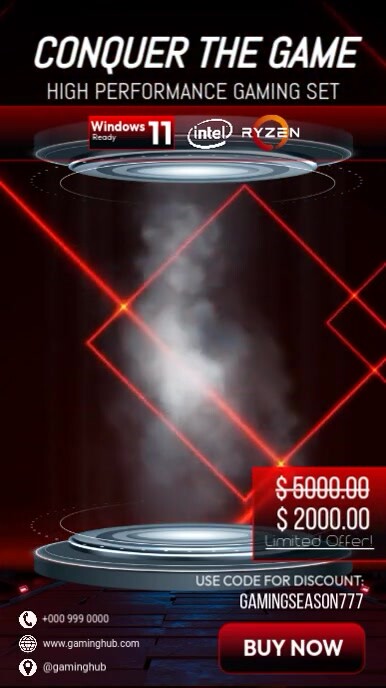 Szablon Gaming Computer Set Ads Reels | PosterMyWall