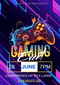 Gaming event A4 template