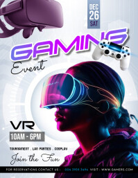 White Gaming Event Flyers Template | PosterMyWall