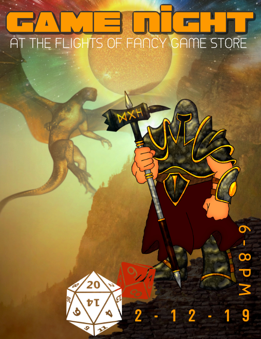 Gaming Gamer Dice Games role Playing Poster Flyer Template