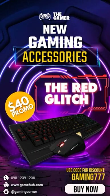 Gaming Keyboard Reels template