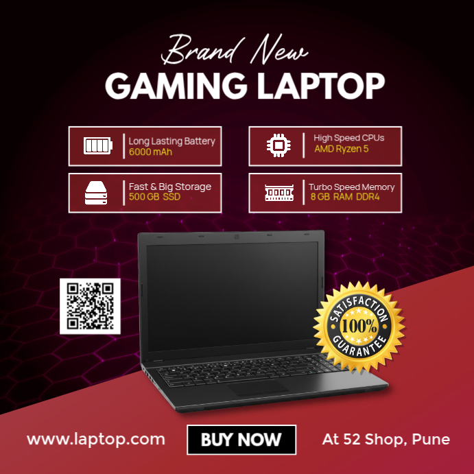 Examples Laptop Posts Gaming Laptop Instagram Post Template | PosterMyWall
