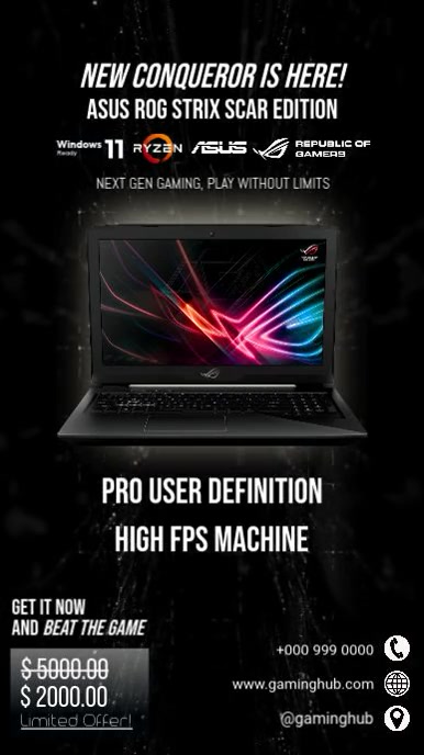 Gaming Computer Advertisements Copy of Gaming Laptop Reels Ads | PosterMyWall