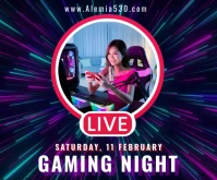 Gaming Night Mittelgroßes Rechteck template