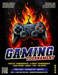 Gaming Tournament Flyer Volante (Carta US) template