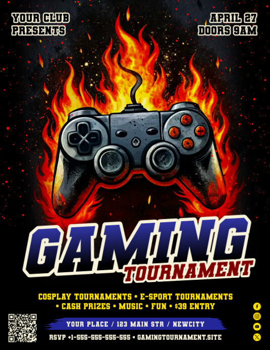 Gaming Tournament Flyer Template | PosterMyWall
